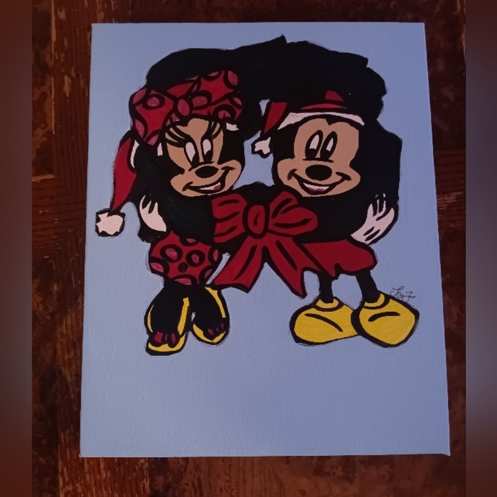 Minnie and Mickey Mouse Painting